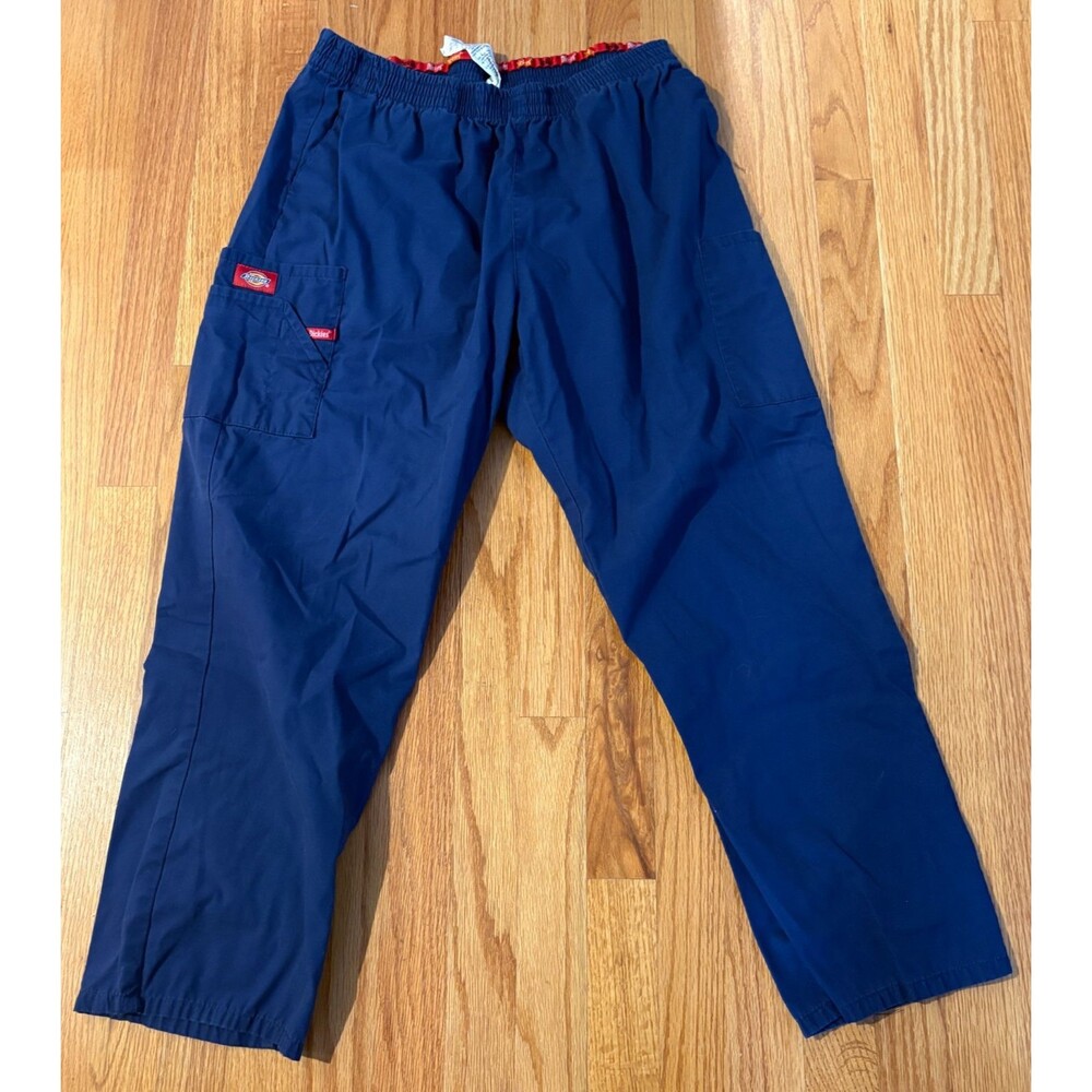 Dickies Scrub Pants Women's Petite XL Blue Cargo Pockets Elastic Waist Lot of 2 - Picture 1 of 8